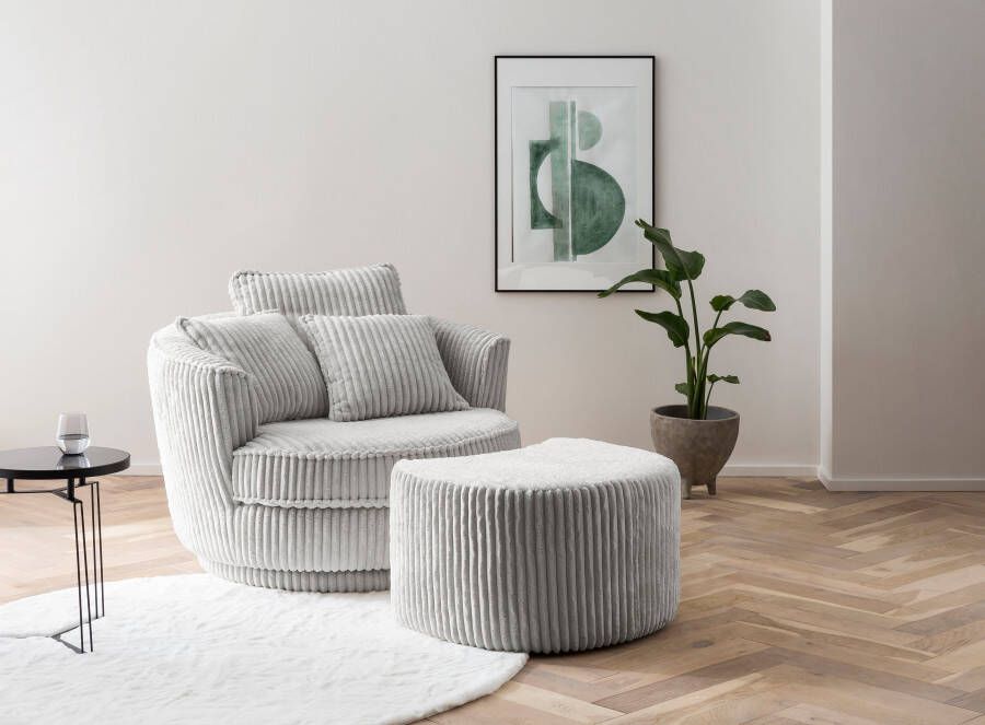 Leonique Draaibare fauteuil Maisie Set in MEGA CORD en geweven velours 360 graden draaibaar (2 stuks)