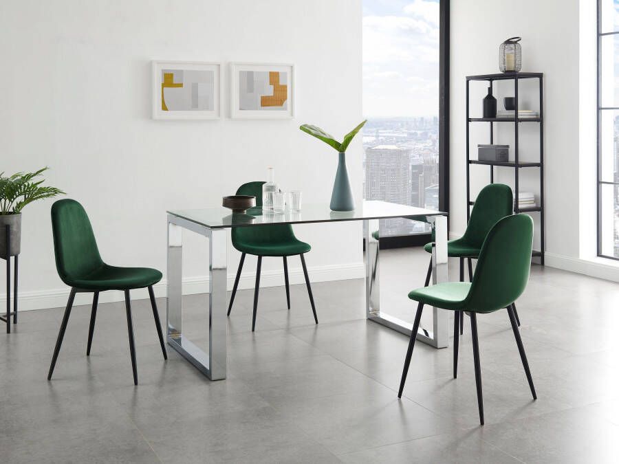 Leonique Eetkamerstoel Eadwine TOPSELLER! Stoel keukenstoel 4-poot stoel OTTOs keuze (set)