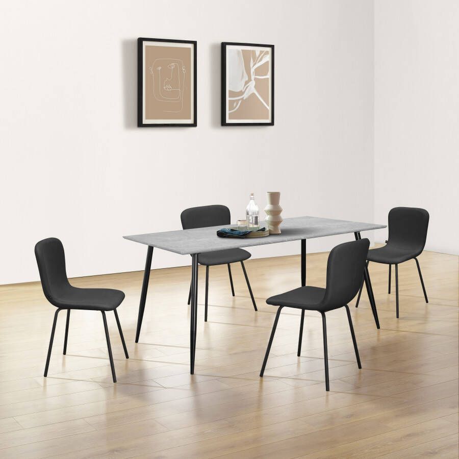 Leonique Eettafel Eadwine Topseller! Frame van metaal verschillende maten en kleuren tafel keukentafel (1 stuk)