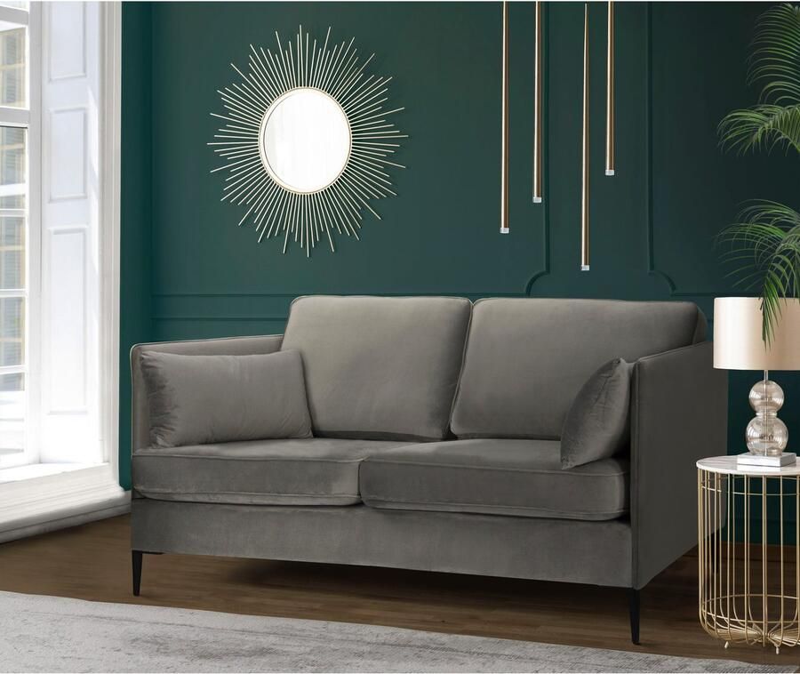 Home affaire 2-zitsbank Light inclusief losse sierkussens met smalle armleuningen en telescooppoten