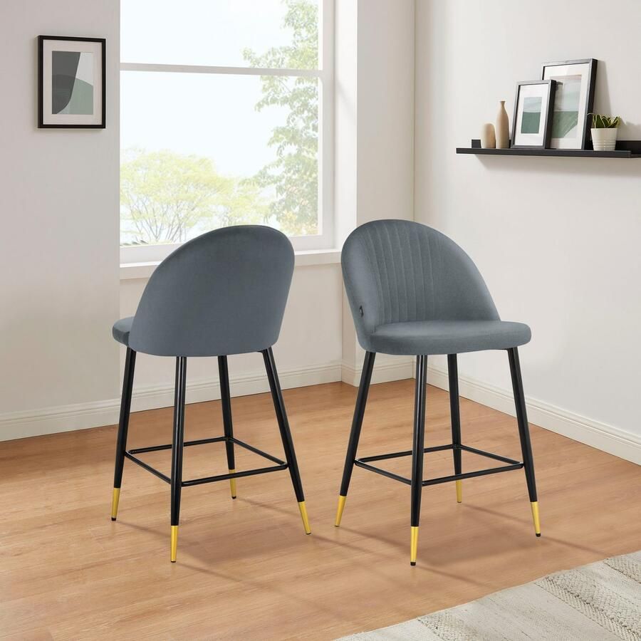 Leonique Bistrostoel Embrosse met zacht verdikte zitting en rugleuning in mooie veloursstof zithoogte 65 cm