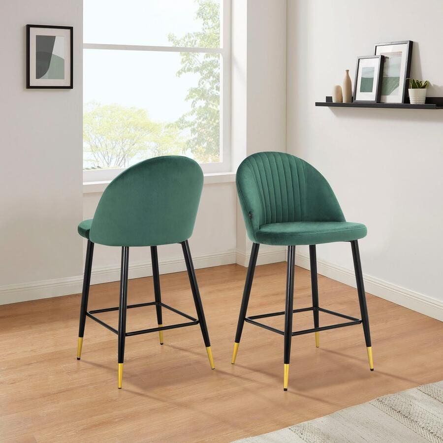 Leonique Bistrostoel Embrosse met zacht verdikte zitting en rugleuning in mooie veloursstof zithoogte 65 cm