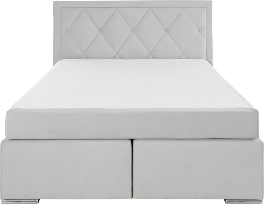 Leonique Boxspring Alfie bestseller optioneel met bedlade met strassteentjes in het hoofdbord h2 h3 en h4 ter keuze