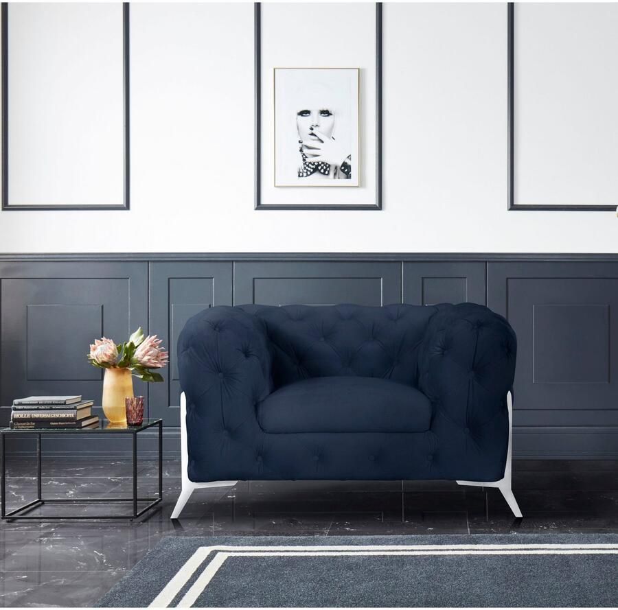 Home affaire Chesterfield-fauteuil Amaury Fauteuil luxueuze capitonnage moderne chesterfield look kleur van de poten ter keuze