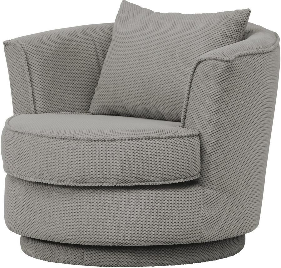 Home affaire Draaibare fauteuil MAISIE leesfauteuil love seat trendige stoffen mega cord en geweven velours 360 graden draaibaar