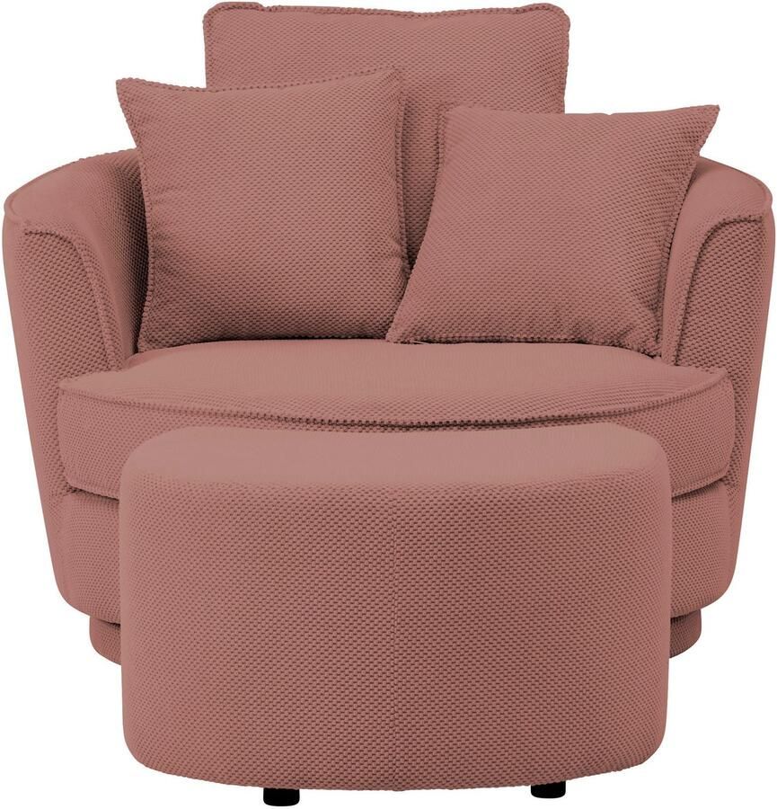 Home affaire Draaibare fauteuil MAISIE Love Seat XXL leesfauteuil grote fauteuil met poef(2 stuks)