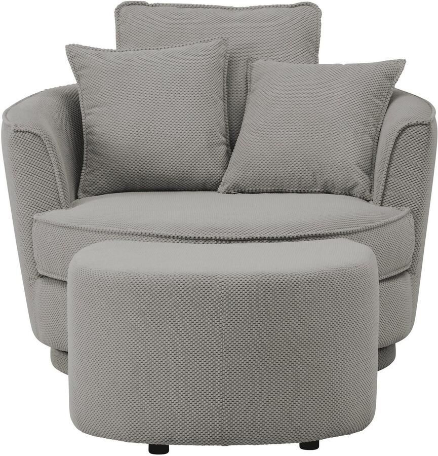 Home affaire Draaibare fauteuil MAISIE Love Seat XXL leesfauteuil grote fauteuil met poef(2 stuks)