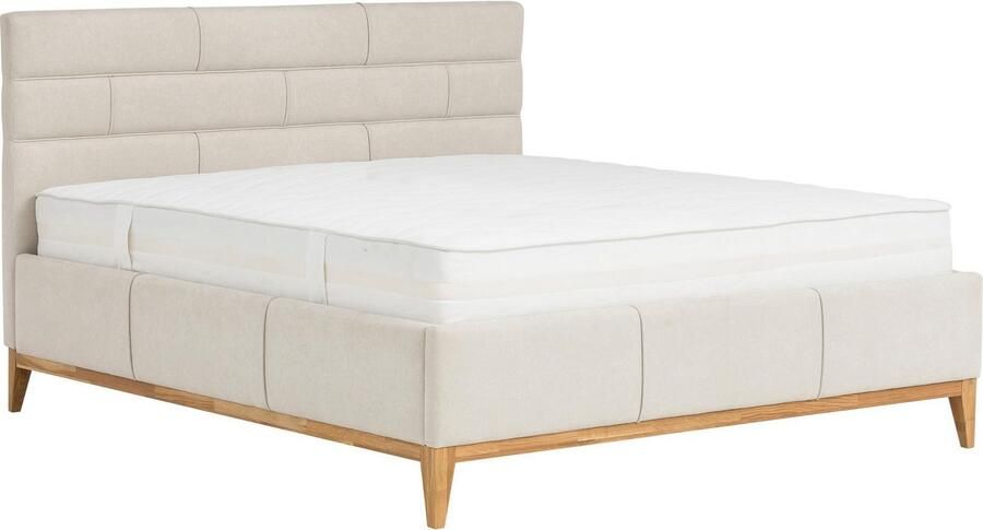 Leonique Gestoffeerd bed Balaine met lattenbodem bedkist ook met 7-zones-pocketveringsmatras