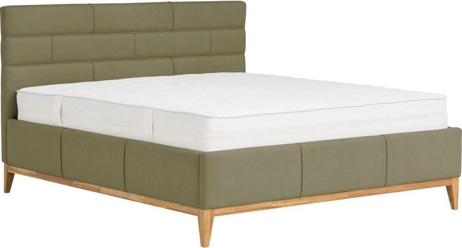 Leonique Gestoffeerd bed Balaine met lattenbodem bedkist ook met 7-zones-pocketveringsmatras