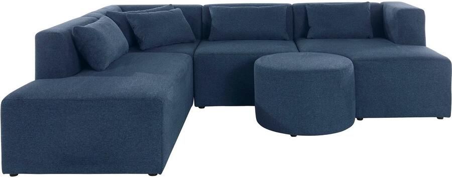 Leonique Hoekbank Alexane L-vorm samengesteld uit modules in vele stofkwaliteiten en kleuren.