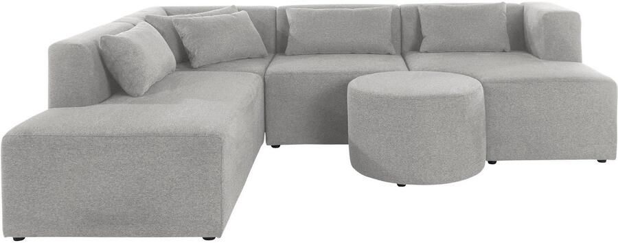 Leonique Hoekbank Alexane L-vorm samengesteld uit modules in vele stofkwaliteiten en kleuren.