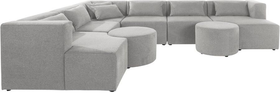 Leonique Hoekbank Alexane L-vorm samengesteld uit modules in vele stofkwaliteiten en kleuren