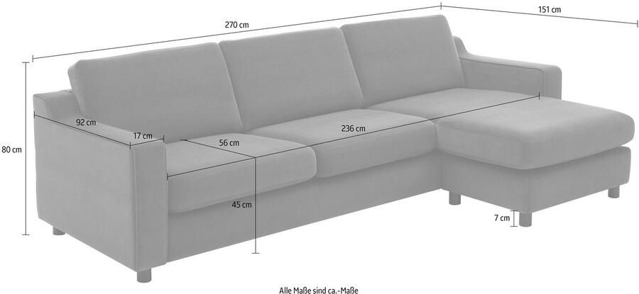 Leonique Hoekbank Luka L-vorm gemakkelijk te onderhouden fluweel