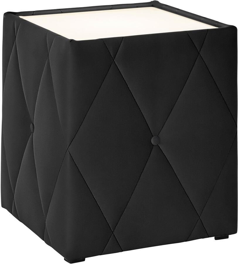 Leonique Nachtkastje Alfie met verlichting en bekleding van fluweel