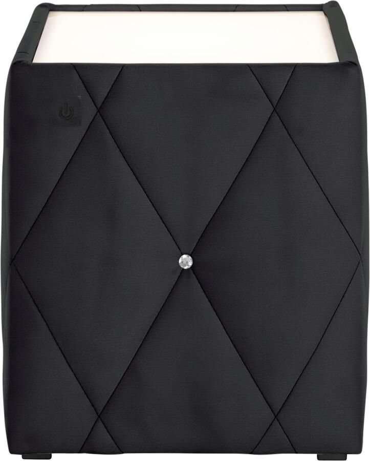 Leonique Nachtkastje Alfie met verlichting en bekleding van fluweel