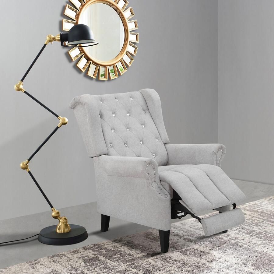 Home affaire Oorfauteuil Childebert met verstelling zacht verdikte zitting en rugleuning zithoogte 49 5 cm (1 stuk)