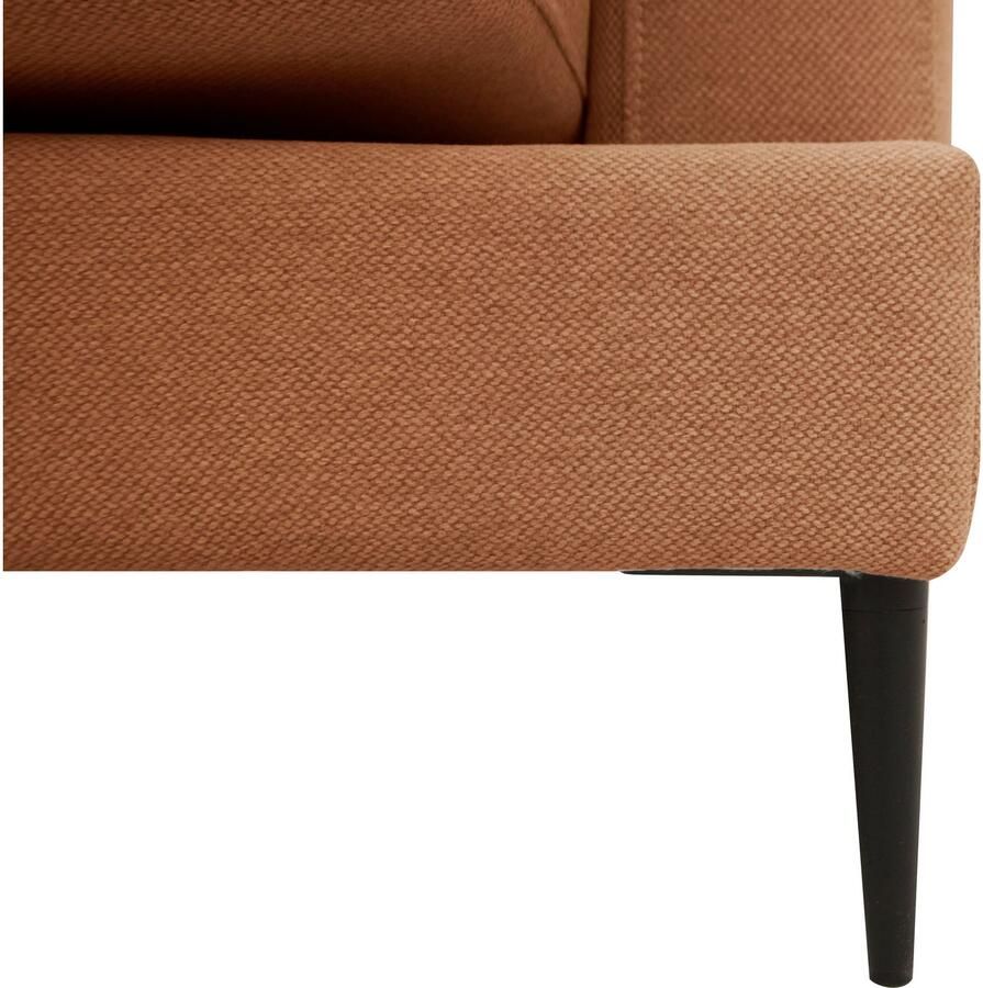 Home affaire Récamier Cozy chaise longue afmetingen B D H: 195 97 80 cm met los kussen en metalen poten armleuning naar keuze links of rechts