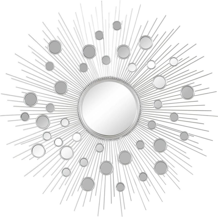 Leonique Sierspiegel Spiegel zilverkleur Wandspiegel zon rond ø 81 cm frame van metaal