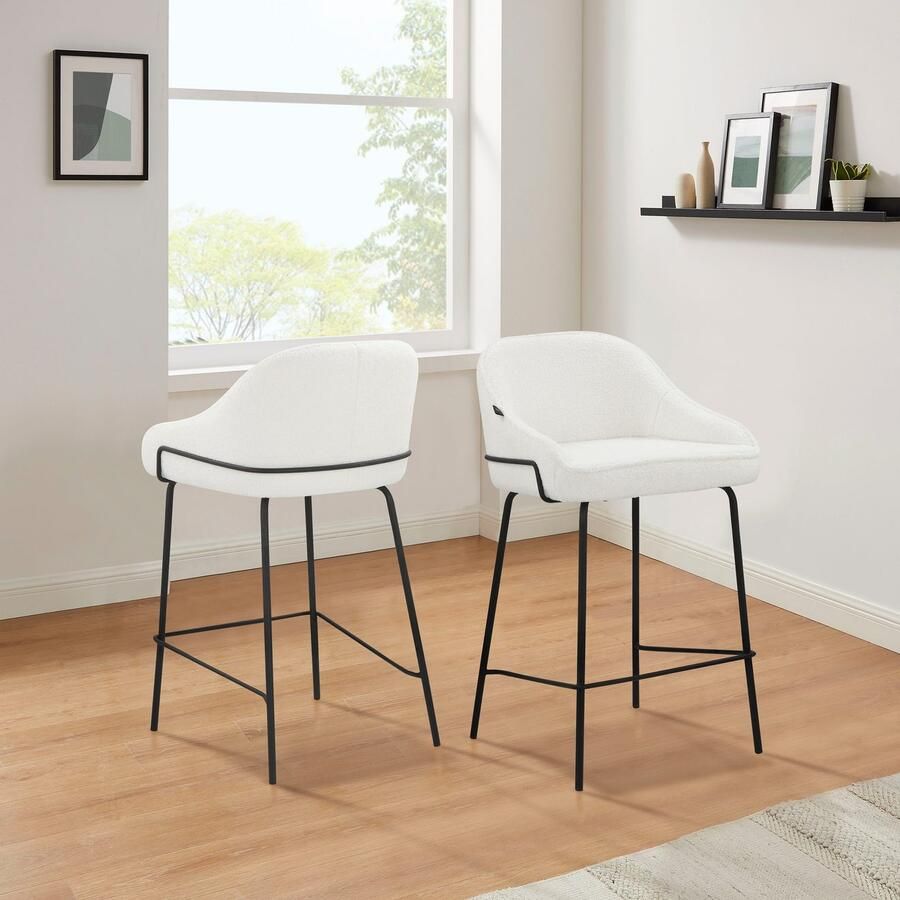 Leonique Stoel met 4 poten Puant met stof van polyester gerecycled polyester zithoogte 65 cm (2 stuks)