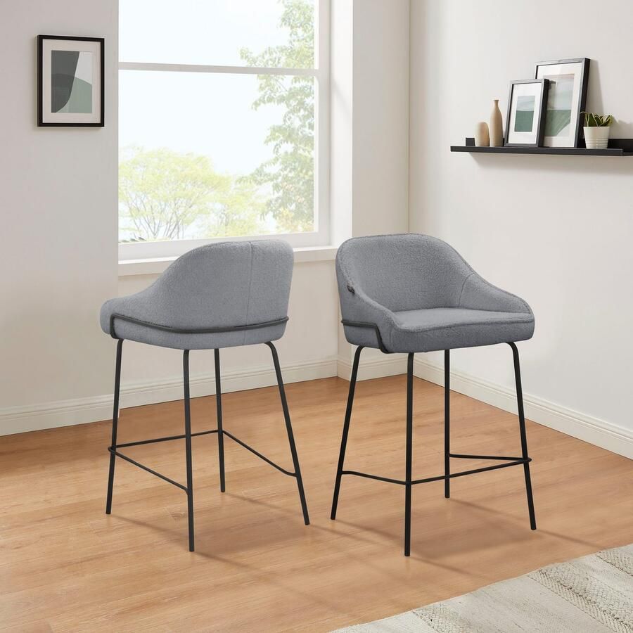 Leonique Stoel met 4 poten Puant met stof van polyester gerecycled polyester zithoogte 65 cm (2 stuks)