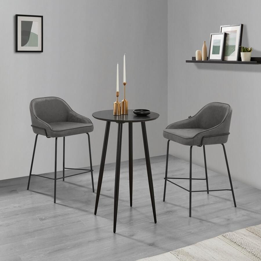 Leonique Stoel met 4 poten Puant met stof van polyester gerecycled polyester zithoogte 65 cm (2 stuks)