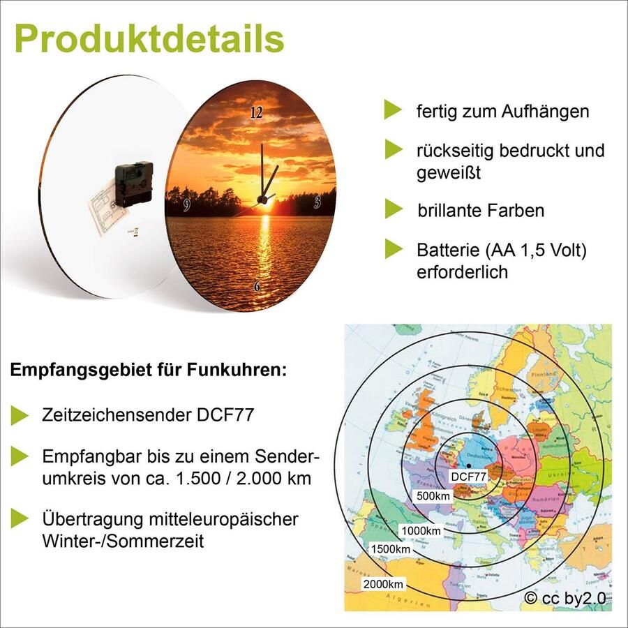 Leonique Wandklok Metalis analoog 30 cm