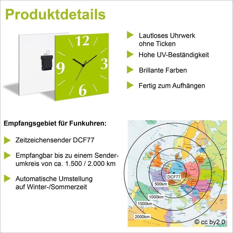 Leonique Wandklok Geruit analoog 30 cm