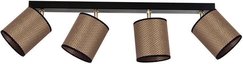 Leonique Plafondlamp Maeve Made in Europe Plafondlamp van metaal met stoffen kap zwart-bruin-goudkleur (5 stuks)