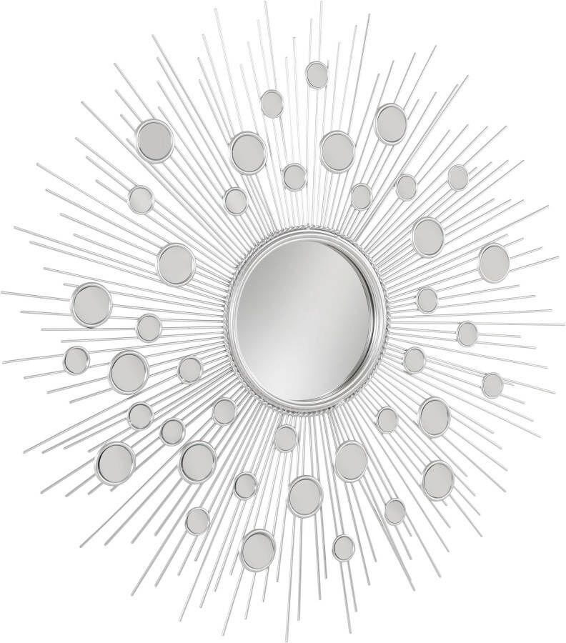 Leonique Sierspiegel Spiegel zilver Wandspiegel zon rond ø 81 cm frame van metaal