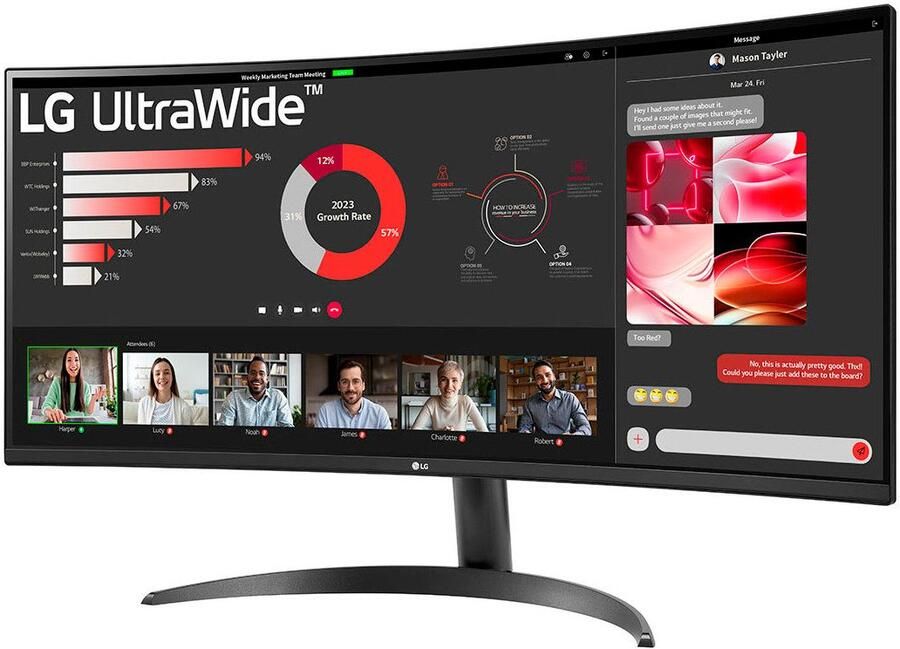 LG UltraWide 34WR50QK-B | Curved monitoren | 8806096199527 - Foto 2