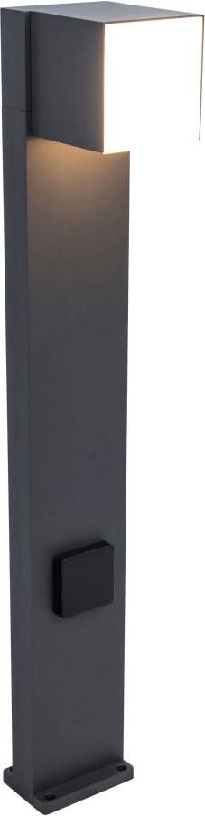 LUTEC Cuba Tuinpaal met stopcontact met pinaarding LED 3000K Donkergrijs