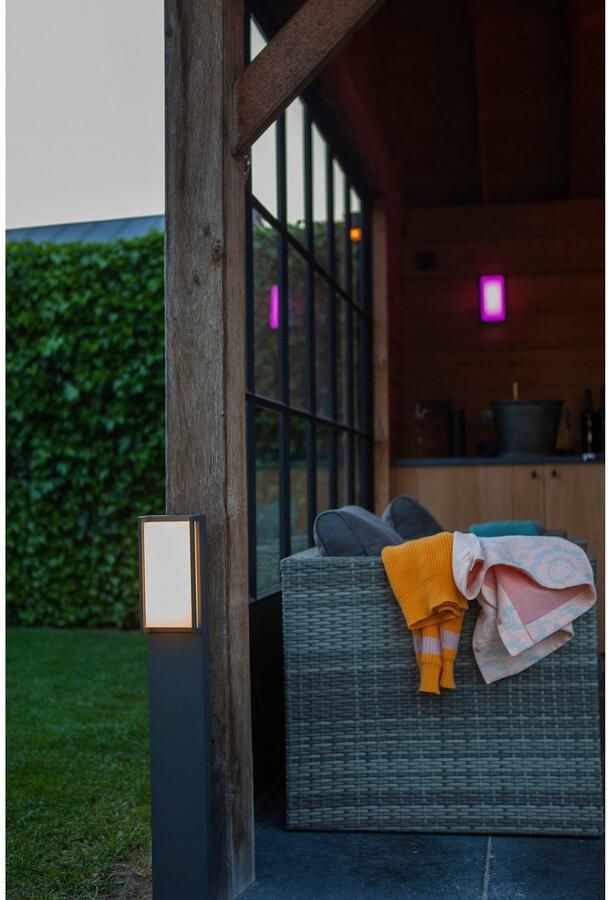 LUTEC Connect QUBO LED Smartverlichting op sokkel in alle kleuren en wittinten Zwart - Foto 6