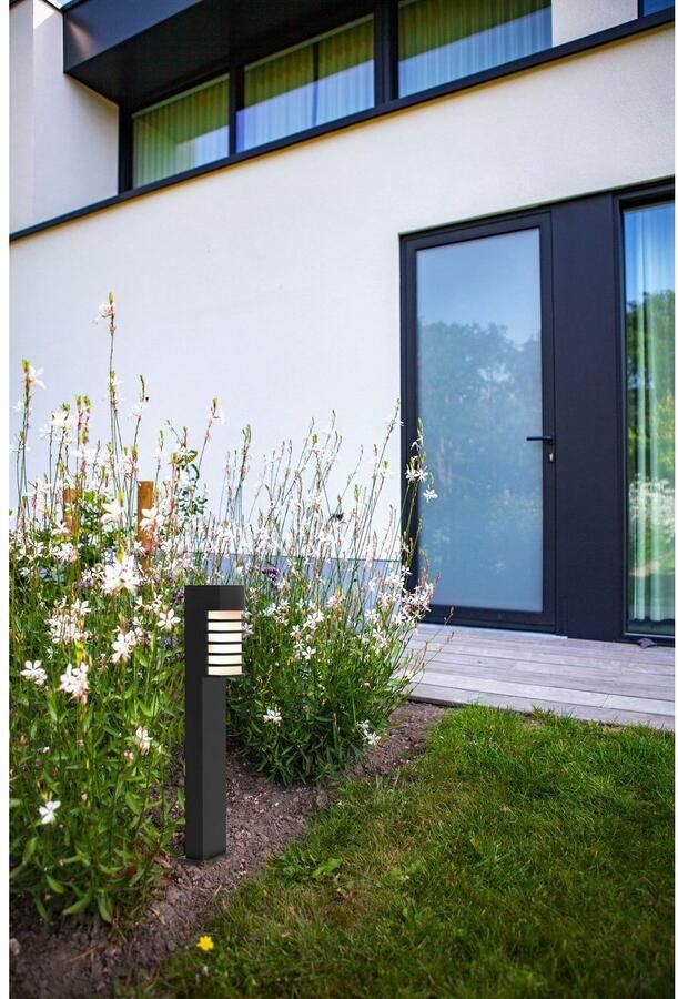 LUTEC Fulton Sokkellamp voor buiten E27 Mat zwart