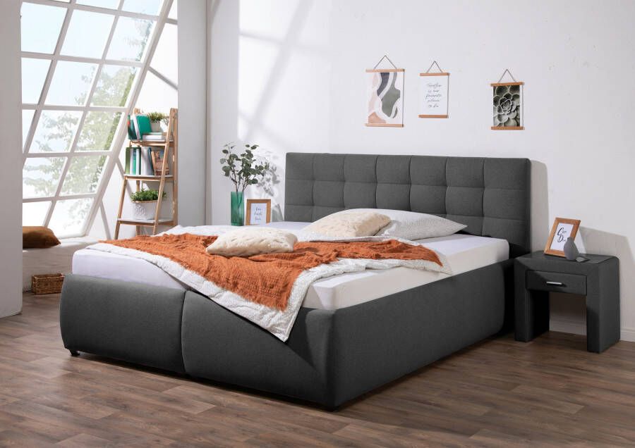 Maintal Gestoffeerd bed Felsental inclusief bedlade verkrijgbaar in h2 h3 & h4