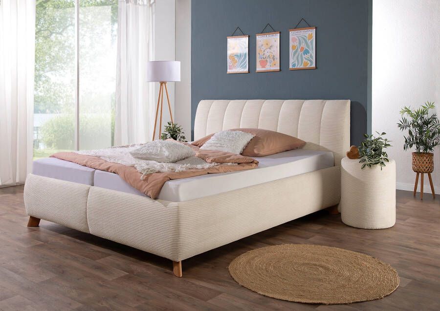 Maintal Gestoffeerd bed Hügeldorf inclusief bedlade verkrijgbaar in h2 h3 & h4 van cord bekleding