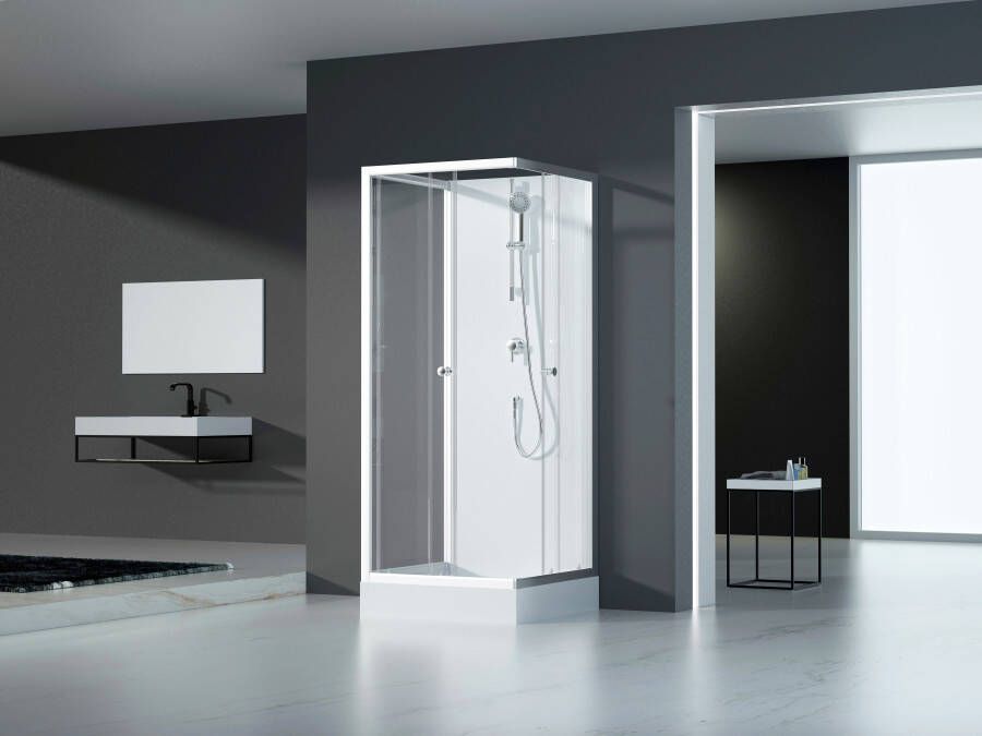Marwell Complete douche White Dream inclusief kranen 90 cm x 90 cm