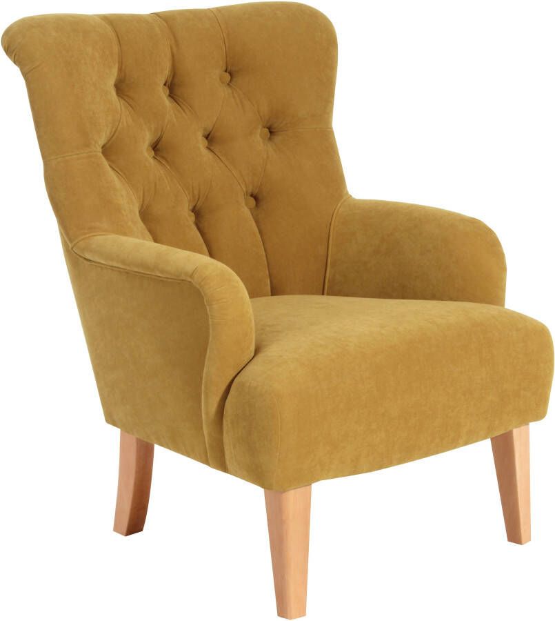 Max Winzer Chesterfield-fauteuil Bradley met elegante knoopstiksels