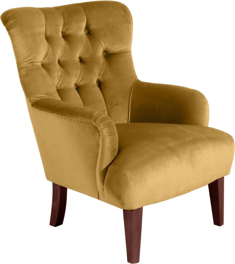 Max Winzer Chesterfield-fauteuil Bradley met elegante knoopstiksels