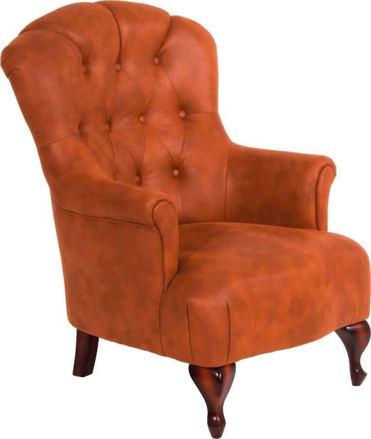 Max Winzer Chesterfield-fauteuil Clara met elegante knoopstiksels