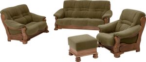 Max Winzer Fauteuil Texas met een decoratief houten frame (set)