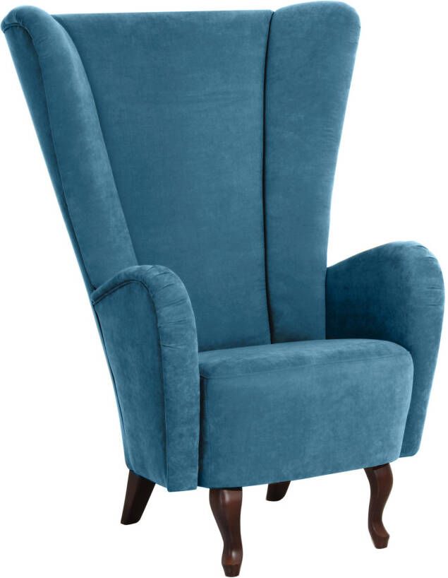 Max Winzer Oorfauteuil Anastasia elegant hoogtepunt in de woonkamer met gebogen houten voeten (set)