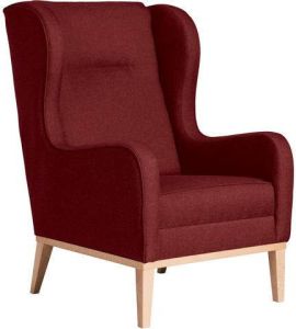 Max Winzer Oorfauteuil Anthony met rondom aangebrachte houten sokkel & opstaande naad