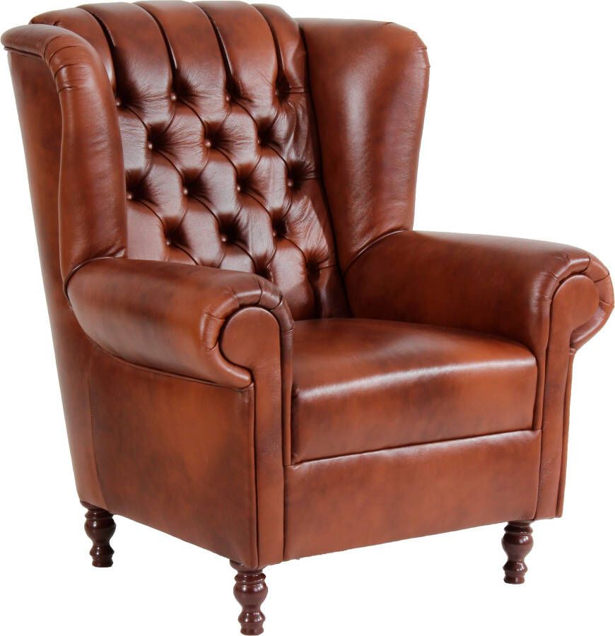 Max Winzer Oorfauteuil Valerie Retro en modern met verfijnde knoopbinding (set)