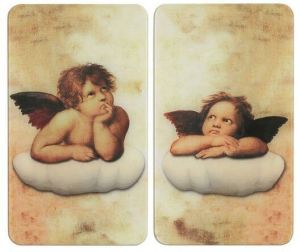 Wenko Set van 2 afdekplaten Raphael engetjes Multicolor