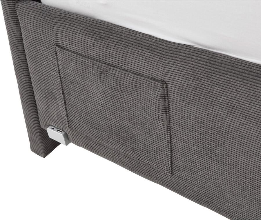 Meise.möbel Kinderledikant Blauw Bekleed bed naar keuze met bedkist tienerbed inclusief USB-aansluiting