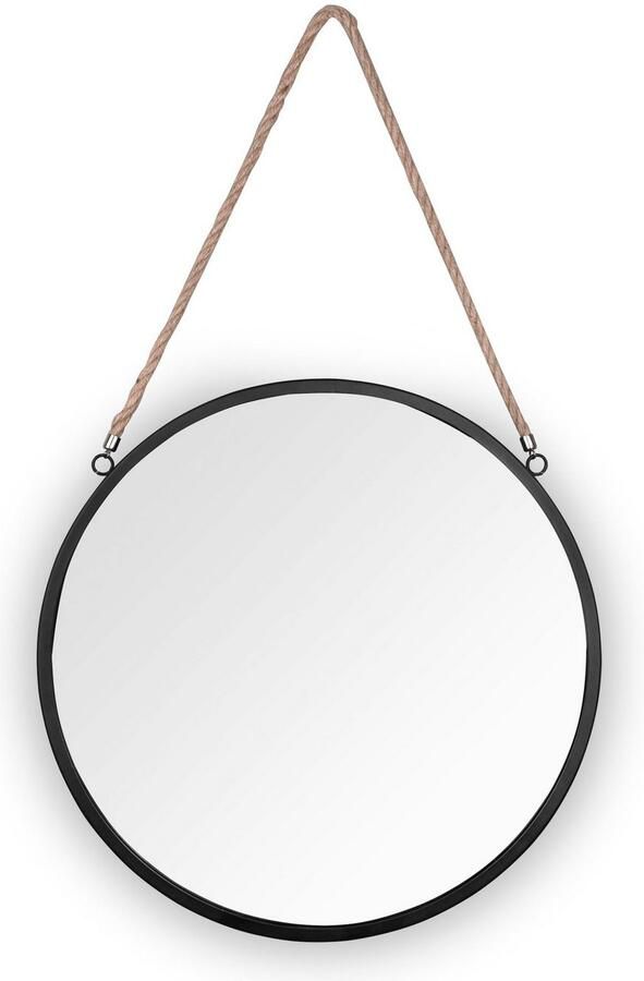 MIRRORS AND MORE Sierspiegel Taira Wandspiegel Ø 40 cm gelakt metaal met koord (1 stuk) - Foto 4