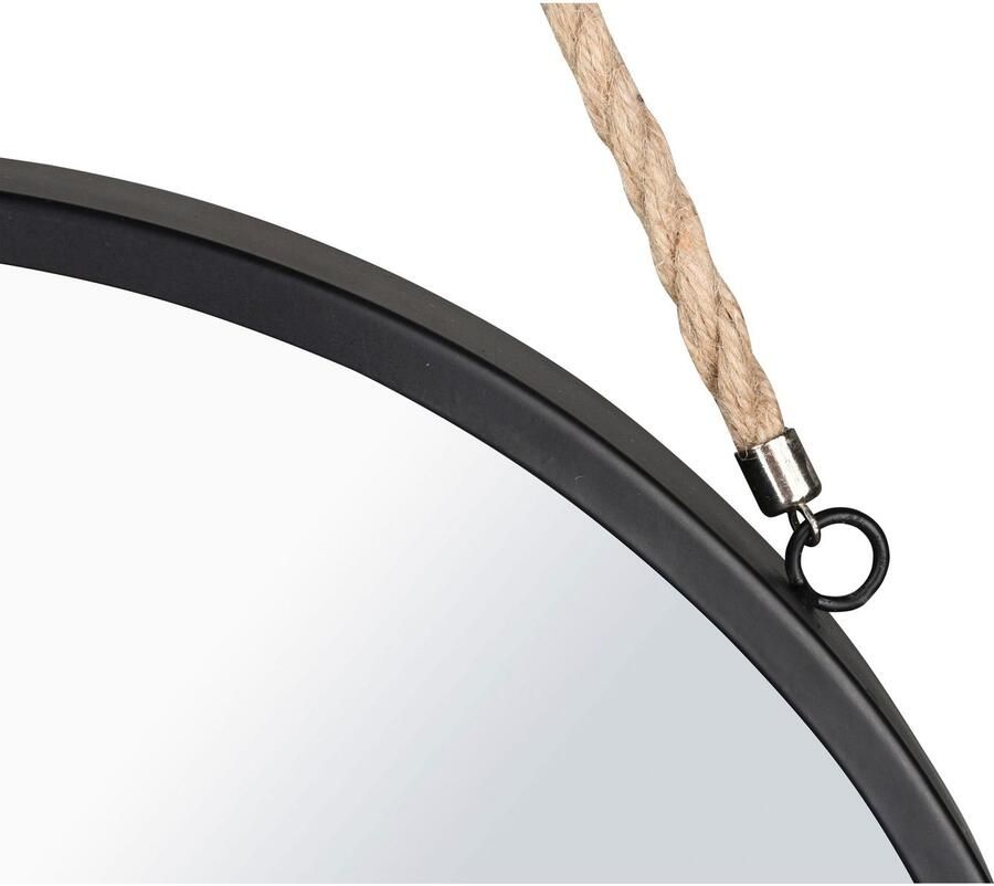 MIRRORS AND MORE Sierspiegel Taira Wandspiegel Ø 40 cm gelakt metaal met koord (1 stuk) - Foto 3