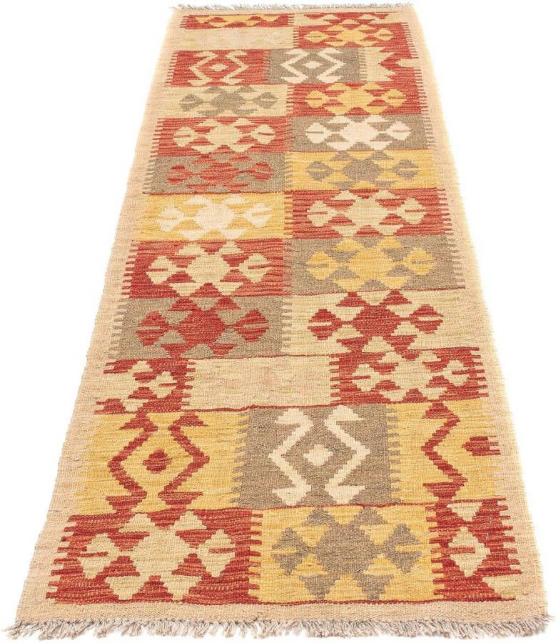 Morgenland Loper Kelim Maimene medaillon 193 x 63 cm Omkeerbaar tapijt