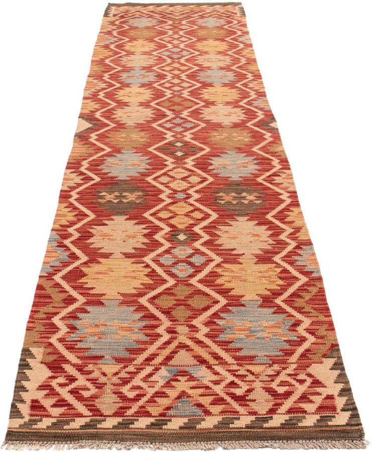 Morgenland Loper Kelim Maimene medaillon 302 x 80 cm Omkeerbaar tapijt