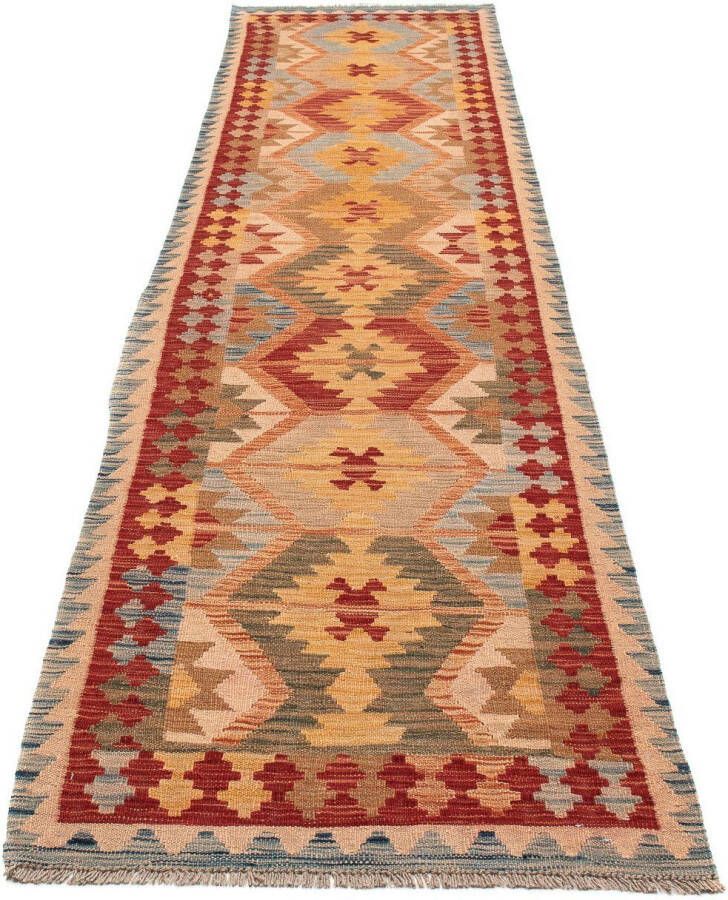 Morgenland Loper Kelim Maimene medaillon 306 x 82 cm Omkeerbaar tapijt